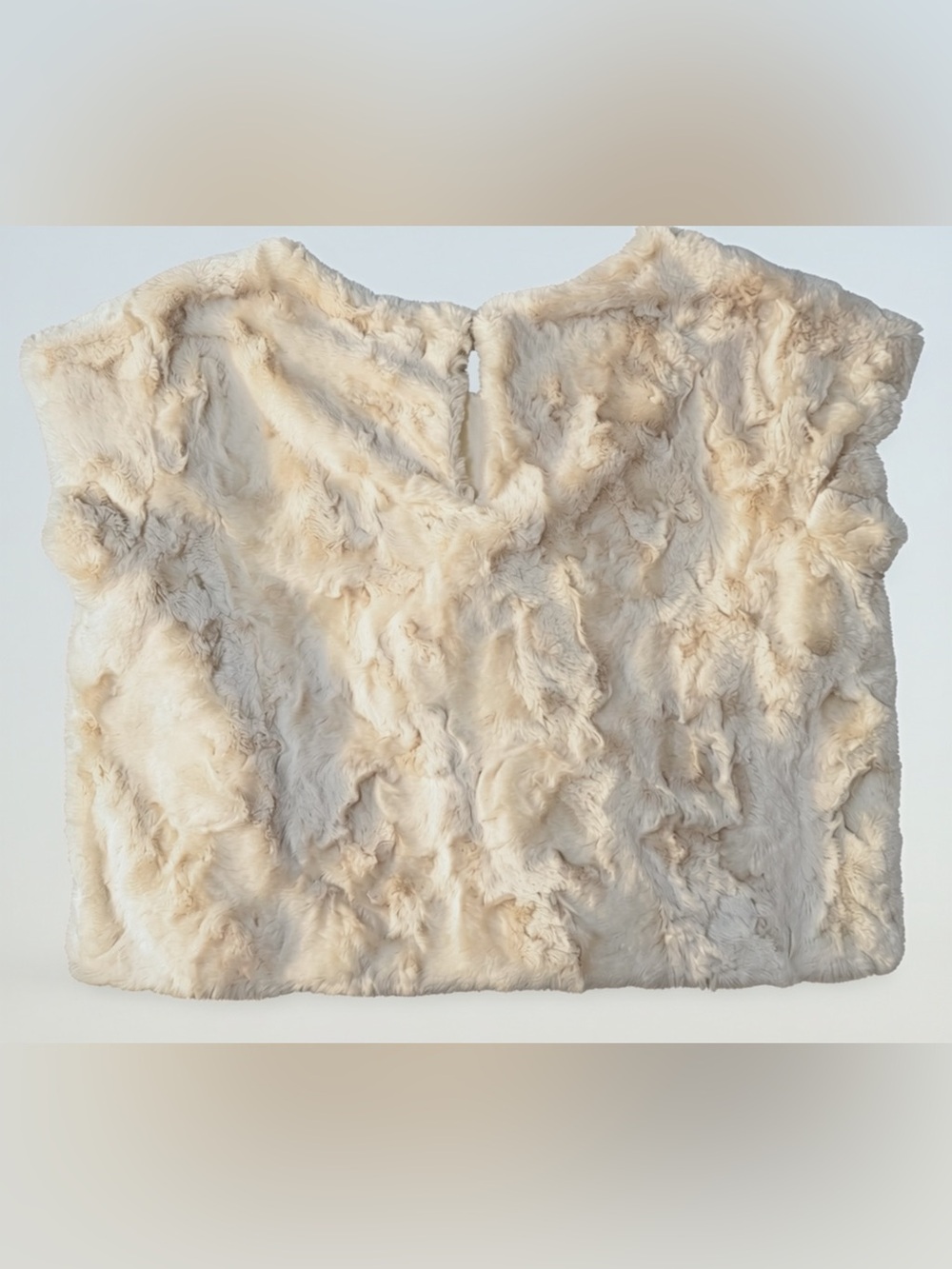 Maeve by Anthropologie Ivory Faux Fur Textured Top Size Large Quiet Luxury Luxe - Picture 5 of 6